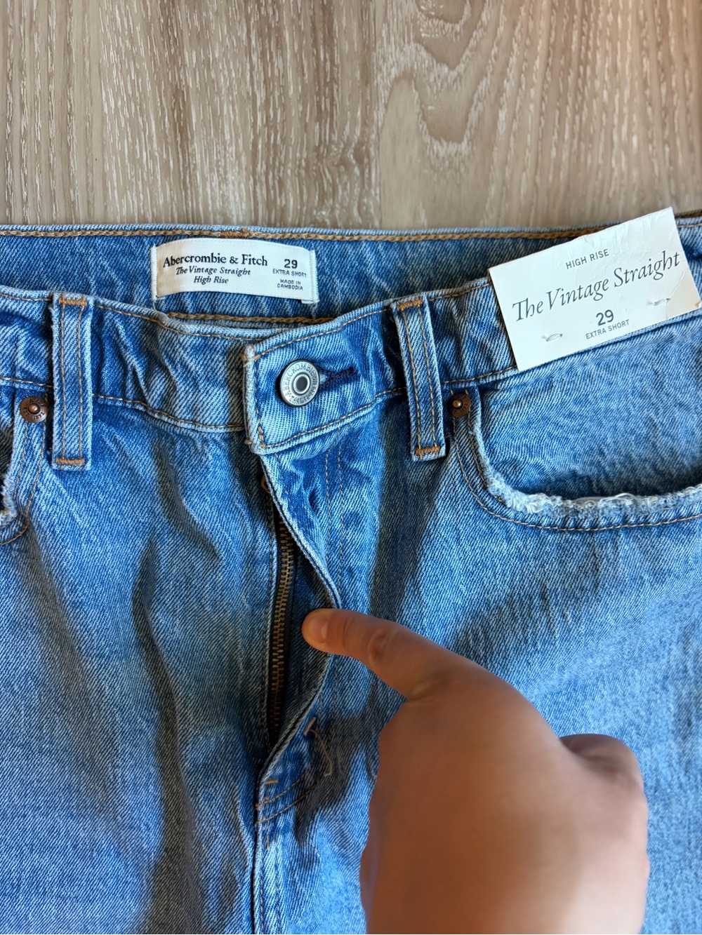 Abercrombie & Fitch Vintage Straight Jeans 29 Extra Short High Rise NWT - Picture 2 of 8